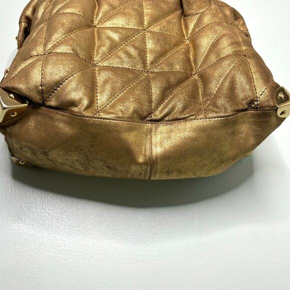 Rafe New York Quilted Metallic Good Distressed Leather Shoulder Bag - Picture 8 of 14